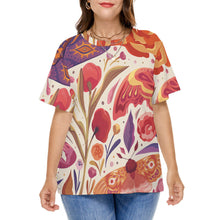 Lade das Bild in den Galerie-Viewer, Große Größen Einzelbilddruck Damen / Frauen T-Shirt TSHIRT Kurzarm A562 mit Fotos Muster Text Logo selbst gestalten und bedrucken