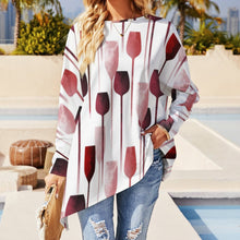 Lade das Bild in den Galerie-Viewer, Große Größen Einzelbilddruck Damen / Frauen Unregelmäßiges Langarmshirt Pullover T-Shirt TSHIRT mit Fotos Muster Text Logo selbst gestalten und bedrucken