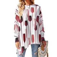 Lade das Bild in den Galerie-Viewer, Große Größen Einzelbilddruck Damen / Frauen Unregelmäßiges Langarmshirt Pullover T-Shirt TSHIRT mit Fotos Muster Text Logo selbst gestalten und bedrucken