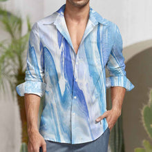 Lade das Bild in den Galerie-Viewer, Große Größen Einzelbilddruck Herren / Männer Hemd Langarmhemd LS mit Fotos Muster Text Logo selbst gestalten und bedrucken