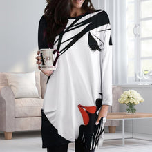 Lade das Bild in den Galerie-Viewer, Große Größen Multi-Image-Druck Damen / Frauen Langarm T-shirt TSHIRT Oversize mit zwei großen Seitetaschen A072 mit Fotos Muster Text Logo selbst gestalten und bedrucken