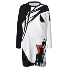 Lade das Bild in den Galerie-Viewer, Große Größen Multi-Image-Druck Damen / Frauen Langarm T-shirt TSHIRT Oversize mit zwei großen Seitetaschen A072 mit Fotos Muster Text Logo selbst gestalten und bedrucken