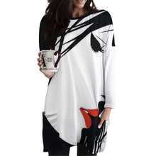 Lade das Bild in den Galerie-Viewer, Große Größen Multi-Image-Druck Damen / Frauen Langarm T-shirt TSHIRT Oversize mit zwei großen Seitetaschen A072 mit Fotos Muster Text Logo selbst gestalten und bedrucken