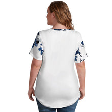 Lade das Bild in den Galerie-Viewer, Große Größen Multi-Image-Druck Damen / Frauen T-Shirt TSHIRT kurzarm mit V-Ausschnitt NZ109 mit Fotos Muster Text Logo selbst gestalten und bedrucken