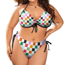 Lade das Bild in den Galerie-Viewer, Große Größen Multi-Image-Druck Damen / Frauen Triangle Push-Up Bikinis Set Bademode BK2059 mit Fotos Muster Text Logo selbst gestalten und bedrucken