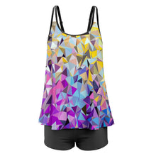 Lade das Bild in den Galerie-Viewer, Große Größen Multi-Image-Druck Damen / Frauen Voll Druck Tankini Set Over Size QZ6072 mit Fotos Muster Text Logo selbst gestalten und bedrucken