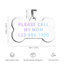 Lade das Bild in den Galerie-Viewer, Haustier Erkennungsmarke Adressanhänger Klein Anhänger Leicht Edelstahl Hunde Namen-Schild (Druck der Unterschiedlichen Bilder auf beiden Seiten) mit Fotos Muster Text Logo selbst gestalten und bedrucken