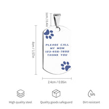 Lade das Bild in den Galerie-Viewer, Haustier Erkennungsmarke Adressanhänger Klein Anhänger Leicht Edelstahl Hunde Namen-Schild (Druck der Unterschiedlichen Bilder auf beiden Seiten) mit Fotos Muster Text Logo selbst gestalten und bedrucken