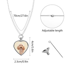 Lade das Bild in den Galerie-Viewer, Haustier Urne Halskette Tier Urnen Schmuck Pfoten mit Anhänger Asche Andenken Hund Katze Befüllbar Ascheschmuck Pfotenschmuck mit Foto selbst gestalten und bedrucken