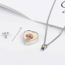 Lade das Bild in den Galerie-Viewer, Haustier Urne Halskette Tier Urnen Schmuck Pfoten mit Anhänger Asche Andenken Hund Katze Befüllbar Ascheschmuck Pfotenschmuck mit Foto selbst gestalten und bedrucken