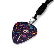 Lade das Bild in den Galerie-Viewer, Herren Retro Plektrum Halskette mit Anhänger aus Edelstahl mit Foto Namen Logo selbst gestalten und bedrucken