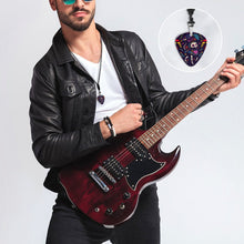 Lade das Bild in den Galerie-Viewer, Herren Retro Plektrum Halskette mit Anhänger aus Edelstahl mit Foto Namen Logo selbst gestalten und bedrucken