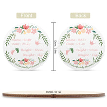 Lade das Bild in den Galerie-Viewer, Holz Geburtstafeln Geburtskarte Geburtsschilder Rund des Babys mit Fotos Muster Text Logo selbst gestalten und bedrucken