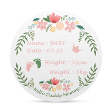 Lade das Bild in den Galerie-Viewer, Holz Geburtstafeln Geburtskarte Geburtsschilder Rund des Babys mit Fotos Muster Text Logo selbst gestalten und bedrucken