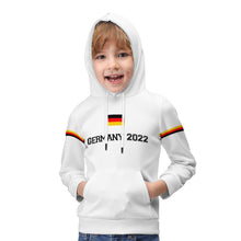 Lade das Bild in den Galerie-Viewer, Hoodie Kapuzenpullover Kapuzensweatshirt für Kinder Jungen Mädchen mit Fotos Muster Text Logo selbst gestalten und bedrucken