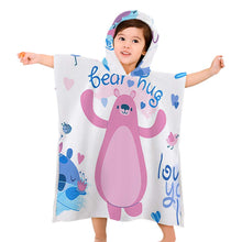 Lade das Bild in den Galerie-Viewer, Kinder Badetuch Strandtuch mit Kapuze für Kinder mit Foto selbst gestalten und bedrucken