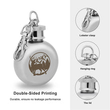 Lade das Bild in den Galerie-Viewer, Kleine Mini Weinflasche mit doppelseitigem UV Druck aus Lebensmittelqualität Metall Edelstahl mit Foto selbst gestalten und bedrucken