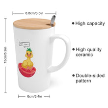 Lade das Bild in den Galerie-Viewer, Konischer Becher mit Bambusdeckel und Edelstahl Löffel individueller Druck selbst gestalten und bedrucken mit Ihren Fotos / Bildern oder Text