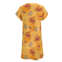 Lade das Bild in den Galerie-Viewer, Stylisches TSHIRT T-Shirt Kleid Kurzarm Kleid Damen knielang mit V-Ausschnitt mit Foto selbst gestalten und bedrucken