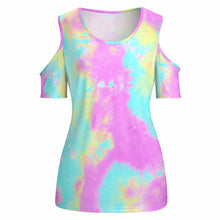 Lade das Bild in den Galerie-Viewer, Kurzarmshirt Schulterfreie Shirts TSHIRT mit U-Ausschnitt für Damen Frauen mit Foto selbst gestalten und bedrucken