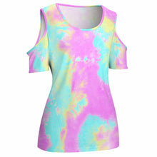 Lade das Bild in den Galerie-Viewer, Kurzarmshirt Schulterfreie Shirts TSHIRT mit U-Ausschnitt für Damen Frauen mit Foto selbst gestalten und bedrucken