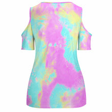 Lade das Bild in den Galerie-Viewer, Kurzarmshirt Schulterfreie Shirts TSHIRT mit U-Ausschnitt für Damen Frauen mit Foto selbst gestalten und bedrucken