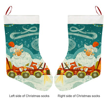 Lade das Bild in den Galerie-Viewer, Kurzer Plüsch Weihnachtssocken Weiß-Stil 26x42cm selbst gestalten und bedrucken
