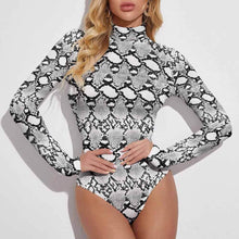 Lade das Bild in den Galerie-Viewer, Langarmbody Stringbody Bodysuit Damenbody NZ056 für Damen Frauen mit Foto Muster Text selbst gestalten und bedrucken