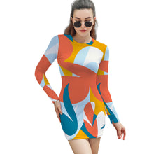 Lade das Bild in den Galerie-Viewer, Langarmkleid, enges Kleid T10 für Damen Frauen mit Foto Text selbst gestalten und bedrucken