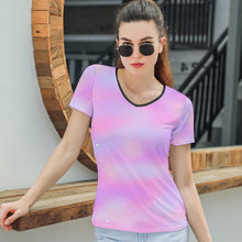 Lade das Bild in den Galerie-Viewer, Love Tee Short Sleeve Shirt V-Neck T-Shirt TSHIRT T01 - Damen / Frauen - selbst gestalten und bedrucken