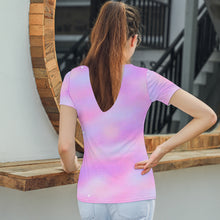 Lade das Bild in den Galerie-Viewer, Love Tee Short Sleeve Shirt V-Neck T-Shirt TSHIRT T01 - Damen / Frauen - selbst gestalten und bedrucken