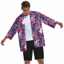 Lade das Bild in den Galerie-Viewer, Einzelbilddruck Männer / Herren Sommer Hemd Kimono Cardigan Jacke Japanisch Retro mit 3/4 Arm ZS904 mit Fotos Muster Text Logo selbst gestalten und bedrucken