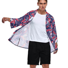 Lade das Bild in den Galerie-Viewer, Einzelbilddruck Männer / Herren Sommer Hemd Kimono Cardigan Jacke Japanisch Retro mit 3/4 Arm ZS904 mit Fotos Muster Text Logo selbst gestalten und bedrucken