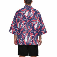 Lade das Bild in den Galerie-Viewer, Einzelbilddruck Männer / Herren Sommer Hemd Kimono Cardigan Jacke Japanisch Retro mit 3/4 Arm ZS904 mit Fotos Muster Text Logo selbst gestalten und bedrucken