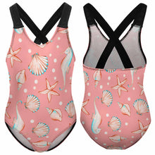 Lade das Bild in den Galerie-Viewer, Modischer einteiliger Badeanzug NT018 für Mädchen selbst gestalten und bedrucken