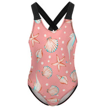 Lade das Bild in den Galerie-Viewer, Modischer einteiliger Badeanzug NT018 für Mädchen selbst gestalten und bedrucken