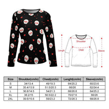 Lade das Bild in den Galerie-Viewer, Modisches Sexy Multi-Image-Druck Voll Druck Damen / Frauen Top Trägerloses Langarmshirt Langarmbluse Langarmhemd NZ150 mit Fotos Muster Text Logo selbst gestalten und bedrucken