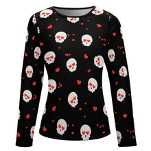 Lade das Bild in den Galerie-Viewer, Modisches Sexy Multi-Image-Druck Voll Druck Damen / Frauen Top Trägerloses Langarmshirt Langarmbluse Langarmhemd NZ150 mit Fotos Muster Text Logo selbst gestalten und bedrucken