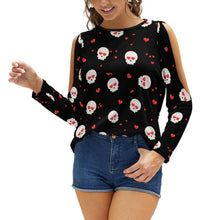 Lade das Bild in den Galerie-Viewer, Modisches Sexy Multi-Image-Druck Voll Druck Damen / Frauen Top Trägerloses Langarmshirt Langarmbluse Langarmhemd NZ150 mit Fotos Muster Text Logo selbst gestalten und bedrucken