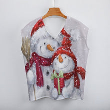 Lade das Bild in den Galerie-Viewer, Multi-Bilder-Druck Schulterfreie Strickweste Bestickte Pullunder Pullover MY06 Weste Damen / Frauen mit Foto Text Muster selbst gestalten und bedrucken