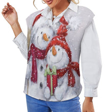 Lade das Bild in den Galerie-Viewer, Multi-Bilder-Druck Schulterfreie Strickweste Bestickte Pullunder Pullover MY06 Weste Damen / Frauen mit Foto Text Muster selbst gestalten und bedrucken