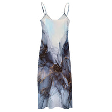 Lade das Bild in den Galerie-Viewer, Multi-Image-Design Allover-Druck Damen / Frauen Maxikleid Kleid lang mit verstellbarem Träger BDQ selbst gestalten und bedrucken