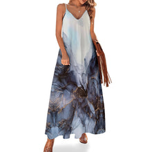 Lade das Bild in den Galerie-Viewer, Multi-Image-Design Allover-Druck Damen / Frauen Maxikleid Kleid lang mit verstellbarem Träger BDQ selbst gestalten und bedrucken