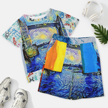 Lade das Bild in den Galerie-Viewer, Multi-Image-Design Allover-Druck Große Größen kurzärmeliges TShirt mit Shorts Set Trainingsanzug NTZ für Damen / Frauen selbst gestalten und bedrucken