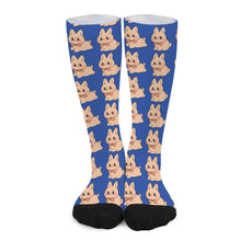 Lade das Bild in den Galerie-Viewer, Multi-Image-Design Socken lang Damen Herren mit Ihrem Design Motiv und Foto selbst gestalten und bedrucken (Zehen und Fersen schwarz)