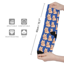Lade das Bild in den Galerie-Viewer, Multi-Image-Design Socken lang Damen Herren mit Ihrem Design Motiv und Foto selbst gestalten und bedrucken (Zehen und Fersen schwarz)