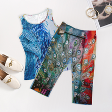 Lade das Bild in den Galerie-Viewer, Multi-Image-Design Sportanzug 2-tlg Tank Top & Leggings Trainingsanzug Allover-Druck für Damen / Frauen PTZ mit Fotos Muster Text Logo selbst gestalten und bedrucken