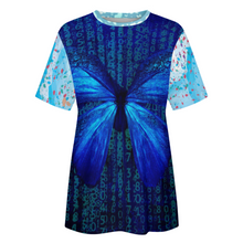 Lade das Bild in den Galerie-Viewer, Multi-Image-Druck Allover Print Rundhalsshirt Damen / Frauen 100% Baumwolle Kurzarmshirt Tshirt ay001 mit Fotos Muster Text Logo selbst gestalten und bedrucken