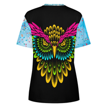 Lade das Bild in den Galerie-Viewer, Multi-Image-Druck Allover Print Rundhalsshirt Damen / Frauen 100% Baumwolle Kurzarmshirt Tshirt ay001 mit Fotos Muster Text Logo selbst gestalten und bedrucken