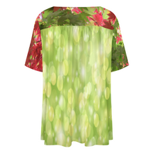 Lade das Bild in den Galerie-Viewer, Multi-Image-Druck Allover Print TShirt BDT Blusenshirt T-Shirt Kuzarm mit einem V- Ausschnitt Damen / Frauen mit Fotos Muster Text Logo selbst gestalten und bedrucken